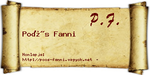 Poós Fanni névjegykártya