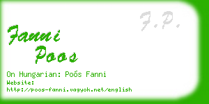 fanni poos business card